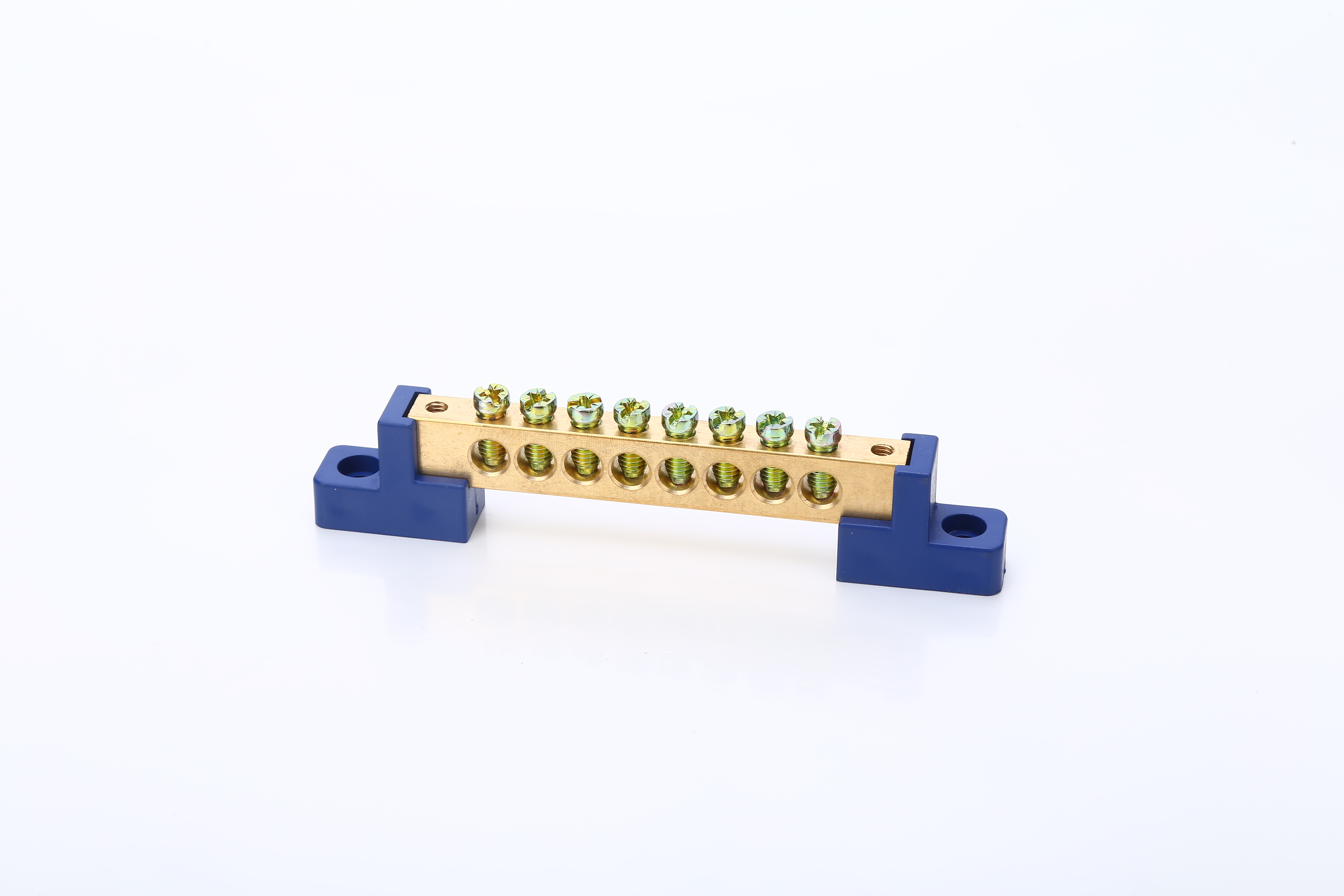 8P Copper Wiring Row Zero Strip Flame Connection Screw Ground Bridge Electrical Hole Dual Neutral Wire Holder Brass Connector Bar