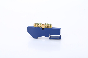 Blue Screw Brass Connector Din Rail Copper Terminal Block Earth and Neutral Blocks 6P Distribution Box Terminal Strip