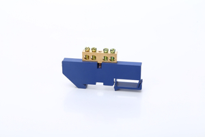 Blue Screw Brass Connector Din Rail Copper Terminal Block Earth and Neutral Blocks 4P Distribution Box Terminal Strip